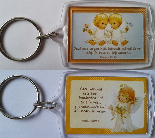 Brelocuri crestine fata/verso - Caci Domnul este bun/Daca este cu putinta