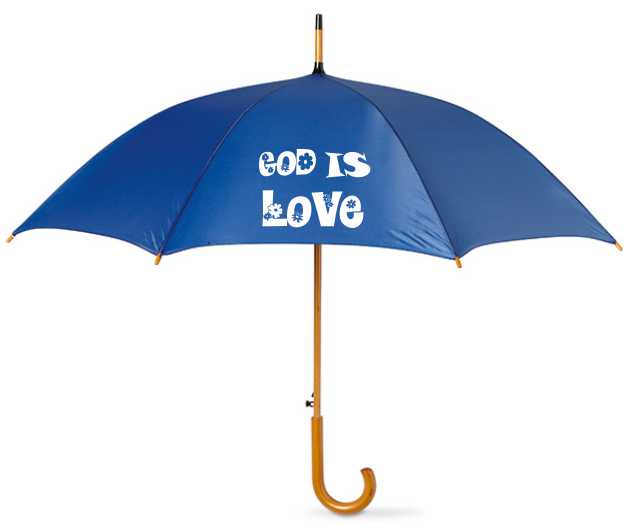 Umbrela - God is love, culoare albastra Umbrela - God is love, culoare albastra