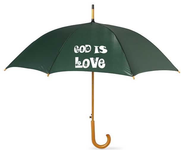 Umbrela - God is love, culoare verde Umbrela - God is love, culoare verde