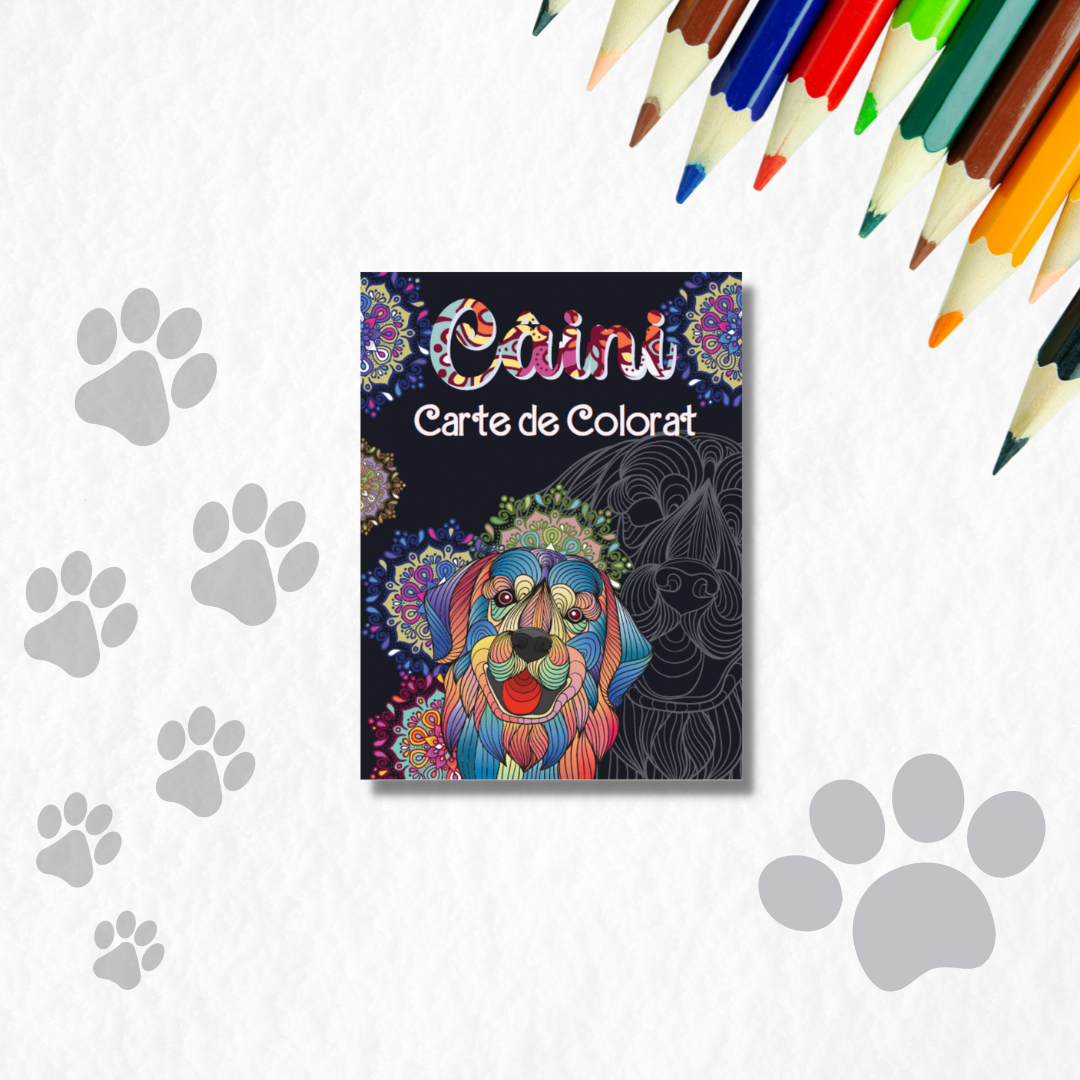 Câini - Carte de colorat Câini - Carte de colorat