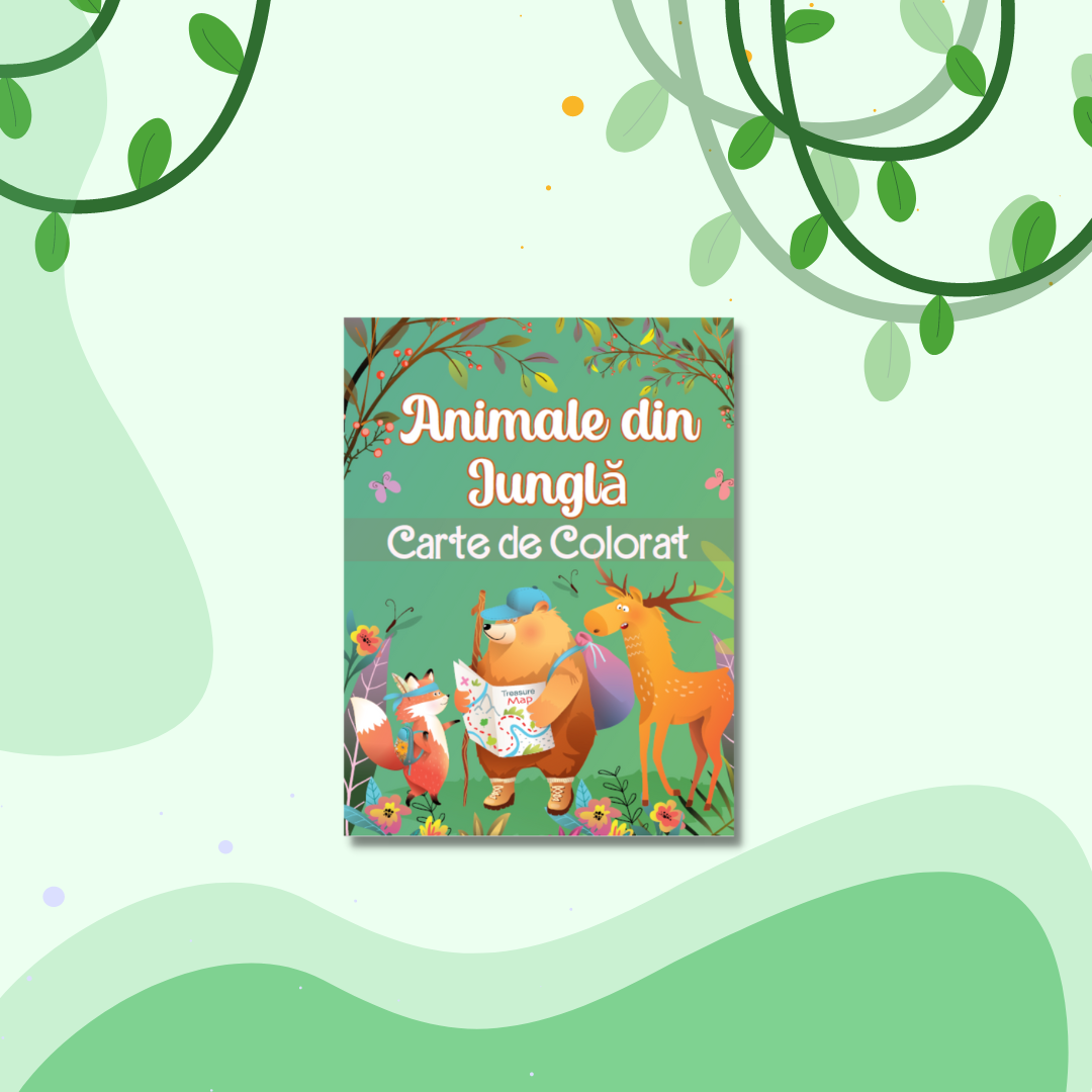 Animale din junglă - Carte de colorat Animale din junglă - Carte de colorat