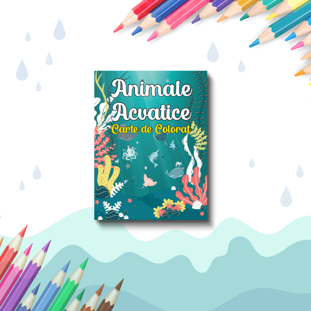 Animale acvatice - Carte de colorat Animale acvatice - Carte de colorat