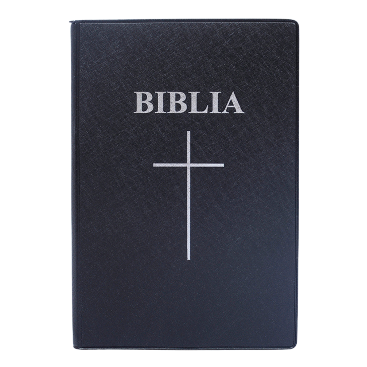 Biblia marime medie,neagra, coperta flexibila, margini albe, index, harti biblice, simbol cruce [SI 057 CM]