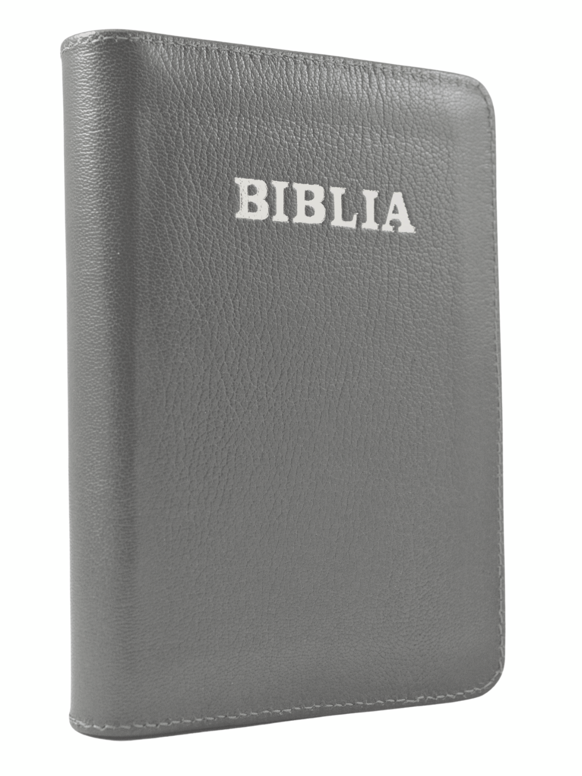 Biblie din piele, marime medie, verde oliv, fermoar, index, margini aurii, cuv. D-lui Isus cu rosu [SB 057 PFI]