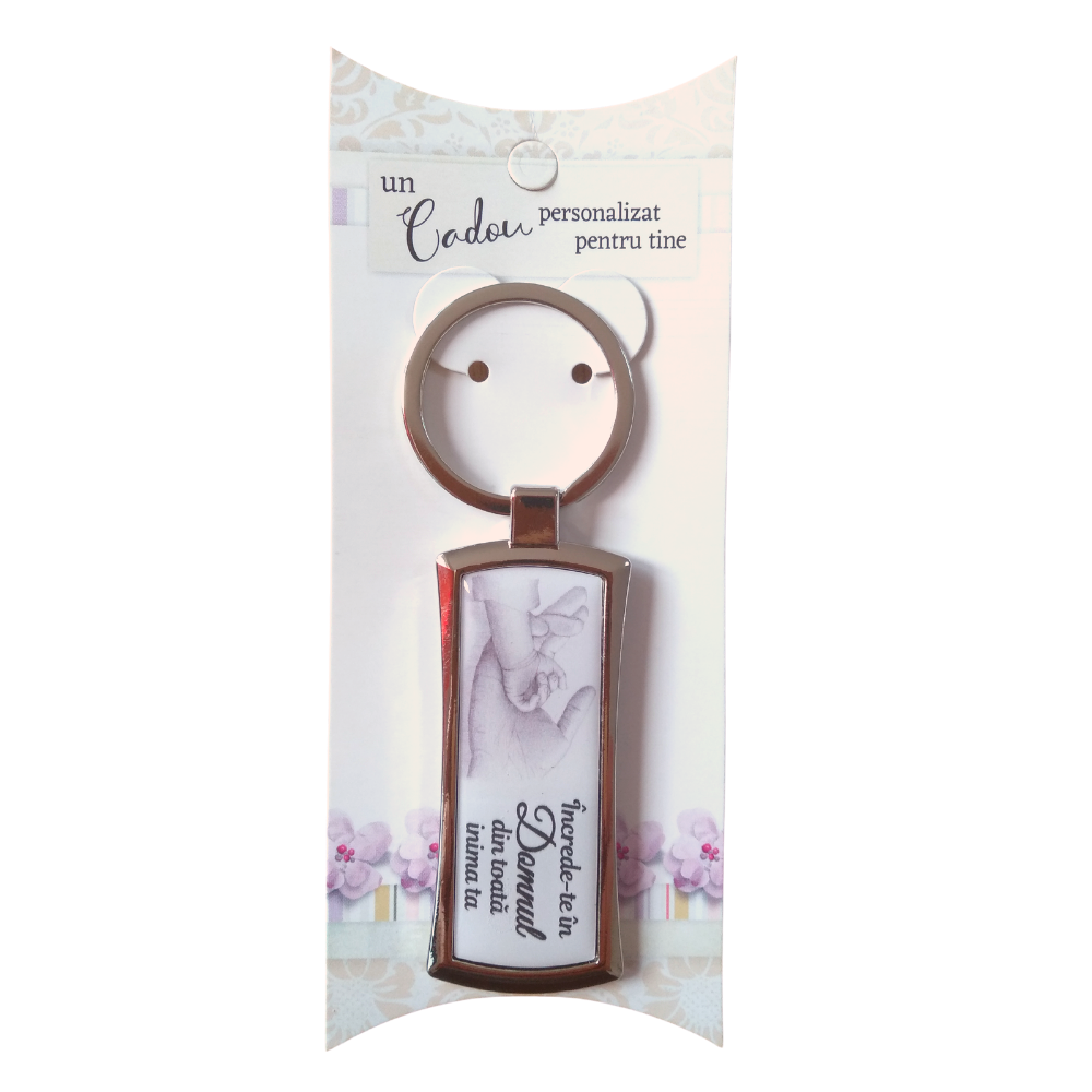 Breloc cu mesaj crestin - Încrede-te în Domnul Breloc cu mesaj crestin - Încrede-te în Domnul