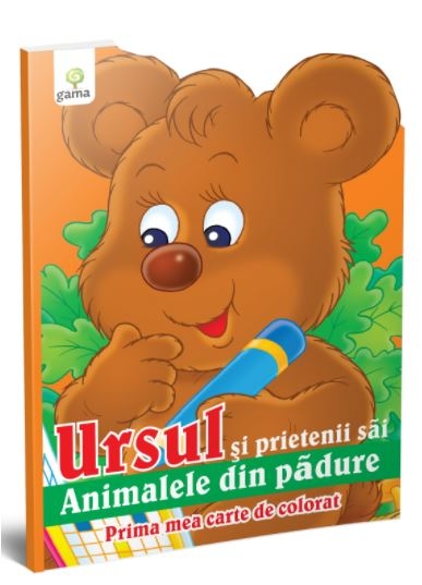 Ursul si prietenii sai - Carte de colorat pentru copii (3-5 ani)
