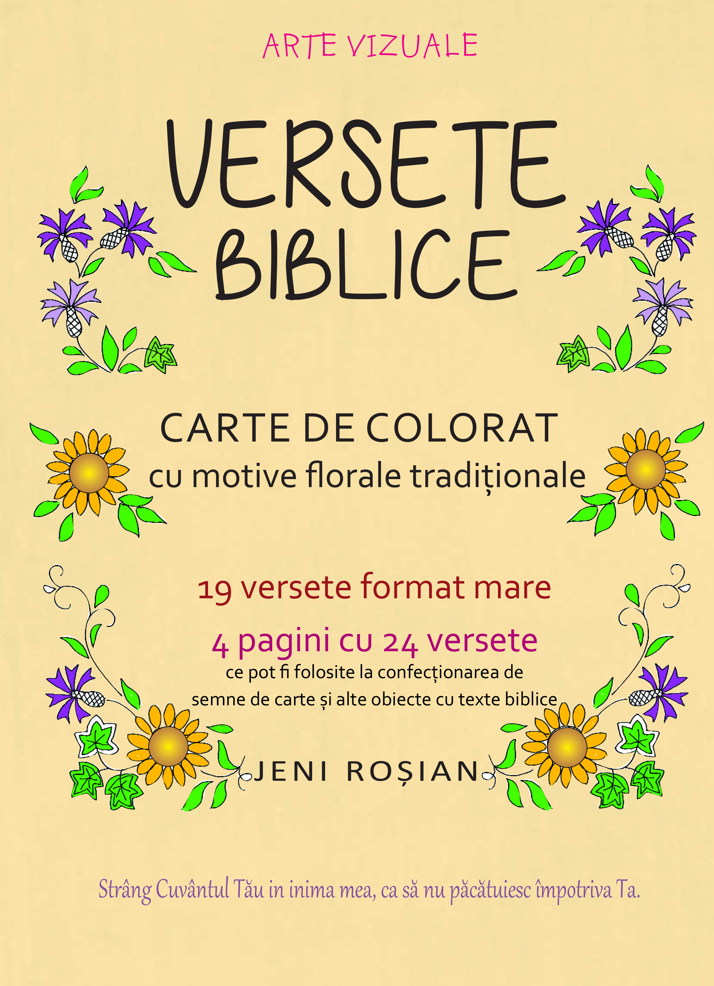 Carte de colorat VERSETE BIBLICE – motive traditionale
