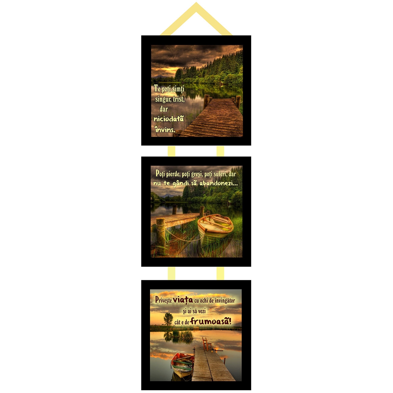 Set 3 mini tablouri - "Te poți simți singur, trist, dar niciodată învins " Set 3 mini tablouri - "Te poți simți singur, trist, dar niciodată învins "