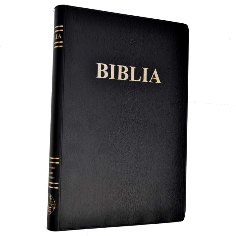 Biblia foarte mare, coperta moale vinil, scris foarte mare, neagra, traducere Cornilescu, cuvintele lui Isus cu rosu [083 CM]