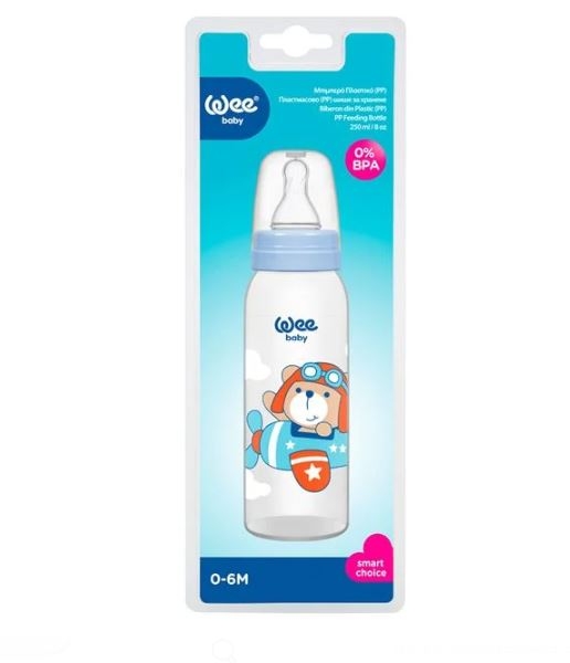 Biberon, albastru deschis  - Ursulet - Wee baby, 250 ml (0-6M) Biberon, albastru deschis  - Ursulet - Wee baby, 250 ml (0-6M)