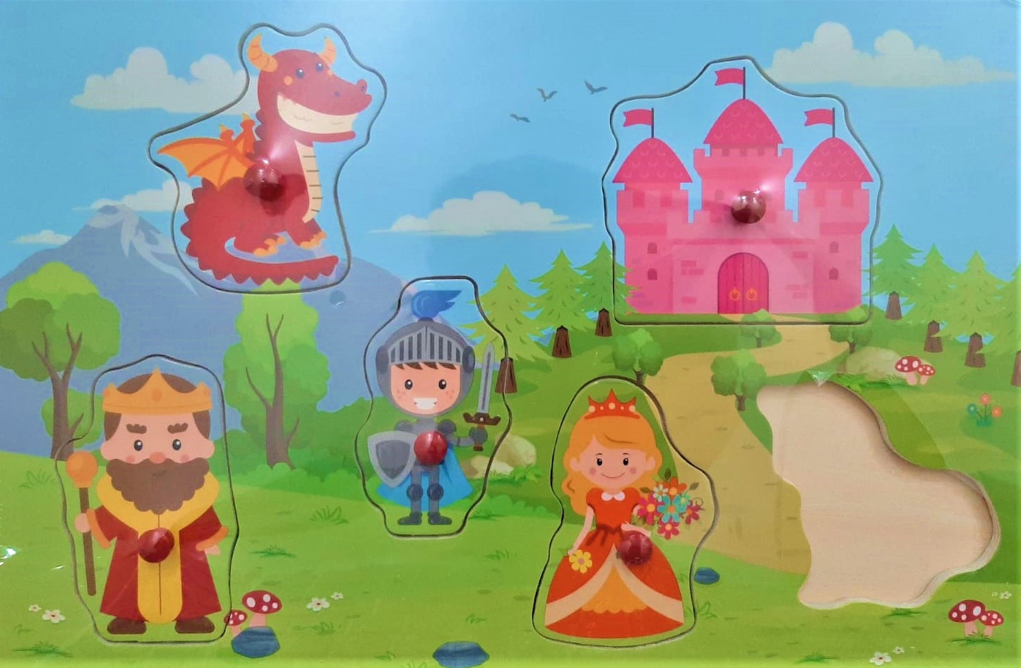 Puzzle din lemn - Castel, dragon... - Activitati pentru copii (3+) Puzzle din lemn - Castel, dragon... - Activitati pentru copii (3+)