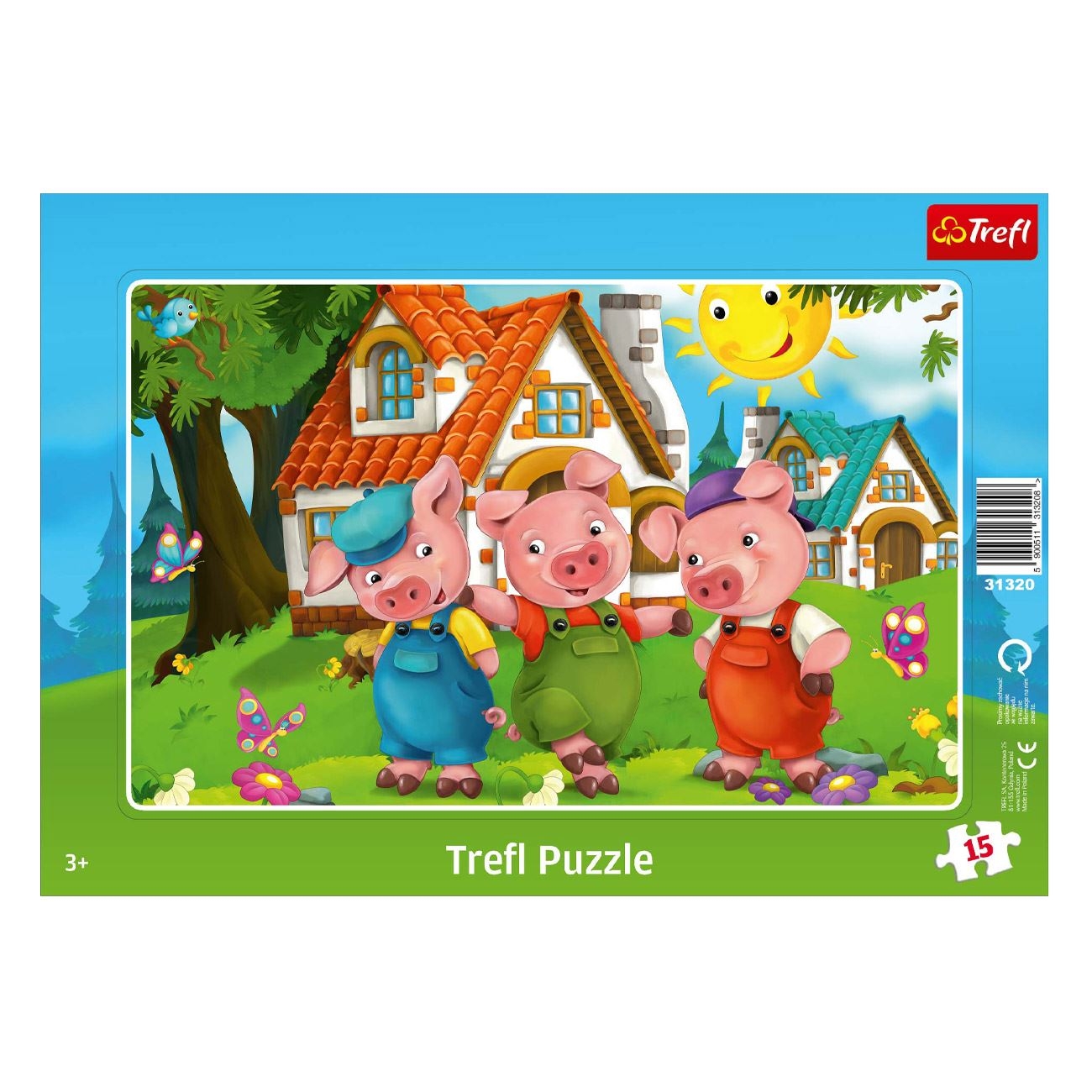 Puzzle, Cei 3 purcelusi, 15 piese, Trefl - Activitati pentru copii (3+) Puzzle, Cei 3 purcelusi, 15 piese, Trefl - Activitati pentru copii (3+)