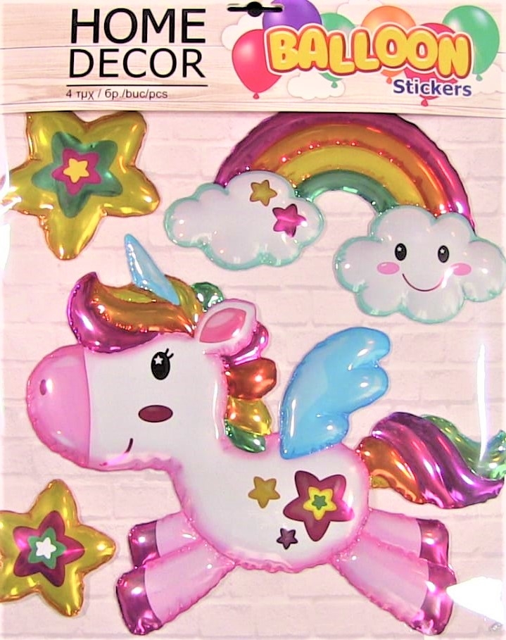 Autocolant de perete - Unciorn, 4 buc. (30x38cm) Autocolant de perete - Unciorn, 4 buc. (30x38cm)