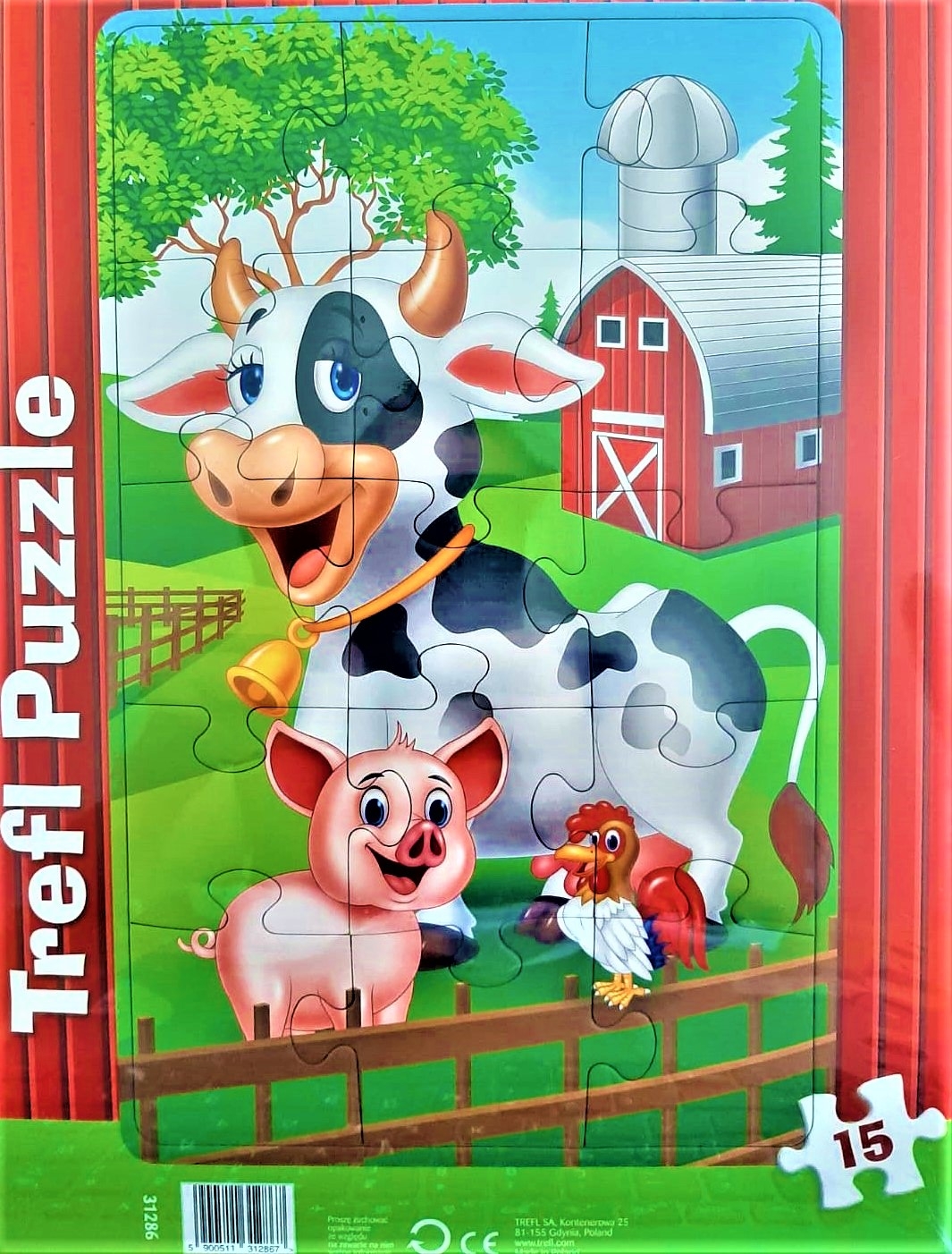 Puzzle - 3 animale de la Ferma, 15 piese, Trefl - Activitati pentru copii (3+) Puzzle - 3 animale de la Ferma, 15 piese, Trefl - Activitati pentru copii (3+)