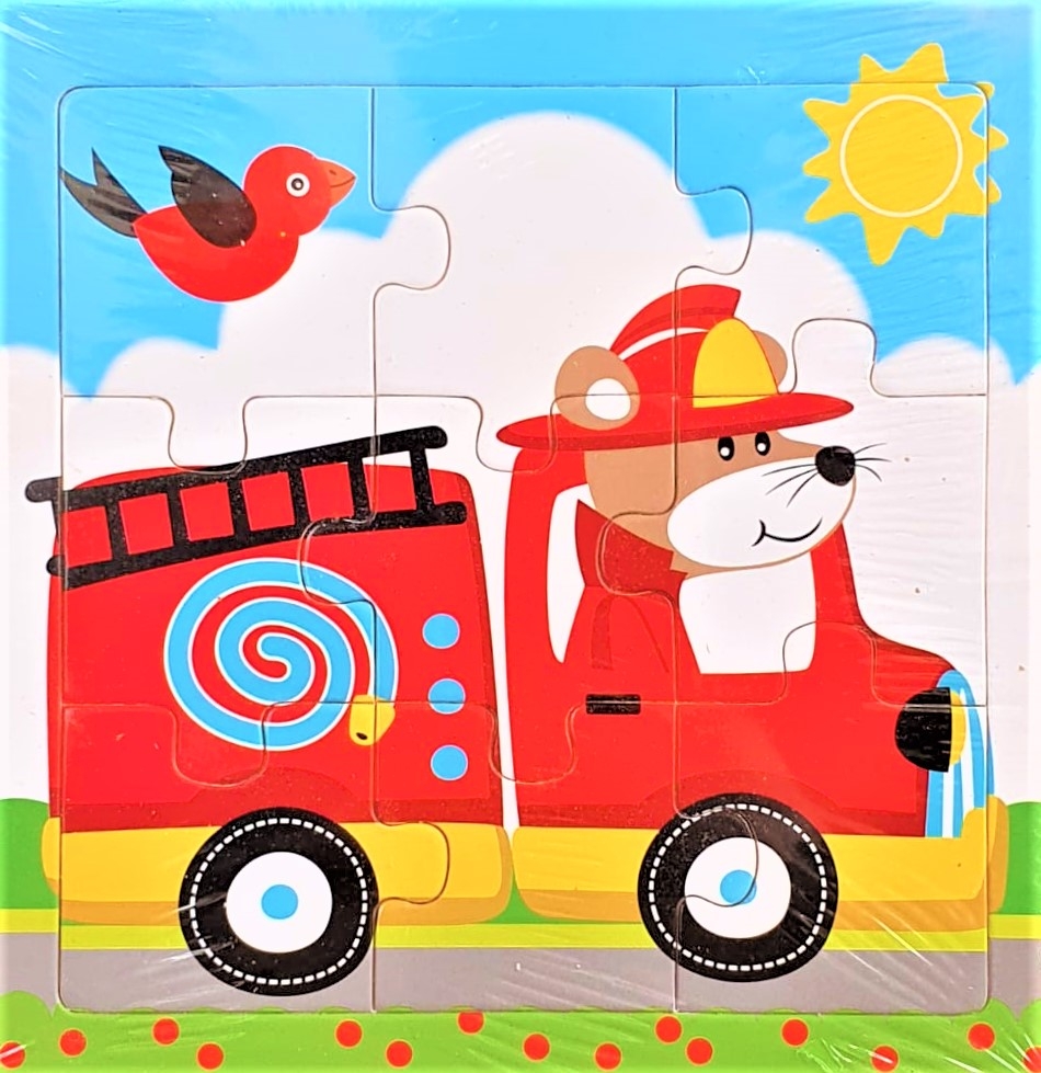Puzzle din lemn - Pompieri, 9 piese - Activitati pentru copii (+18 luni) Puzzle din lemn - Pompieri, 9 piese - Activitati pentru copii (+18 luni)
