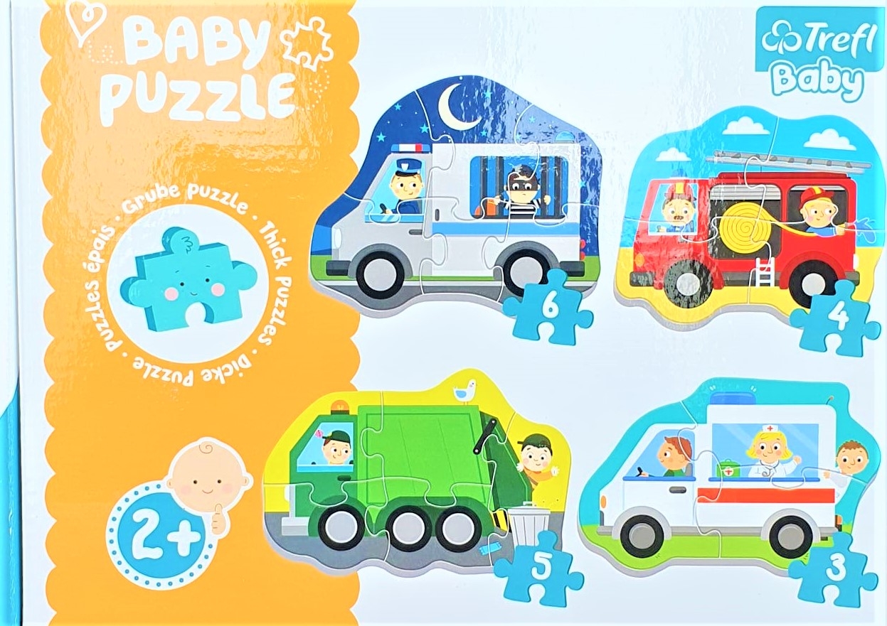 Baby Puzzle, Trefl - Politia, Pompieri, Masina de gunoi, Salvare - Activitati pentru copii (2+) Baby Puzzle, Trefl - Politia, Pompieri, Masina de gunoi, Salvare - Activitati pentru copii (2+)