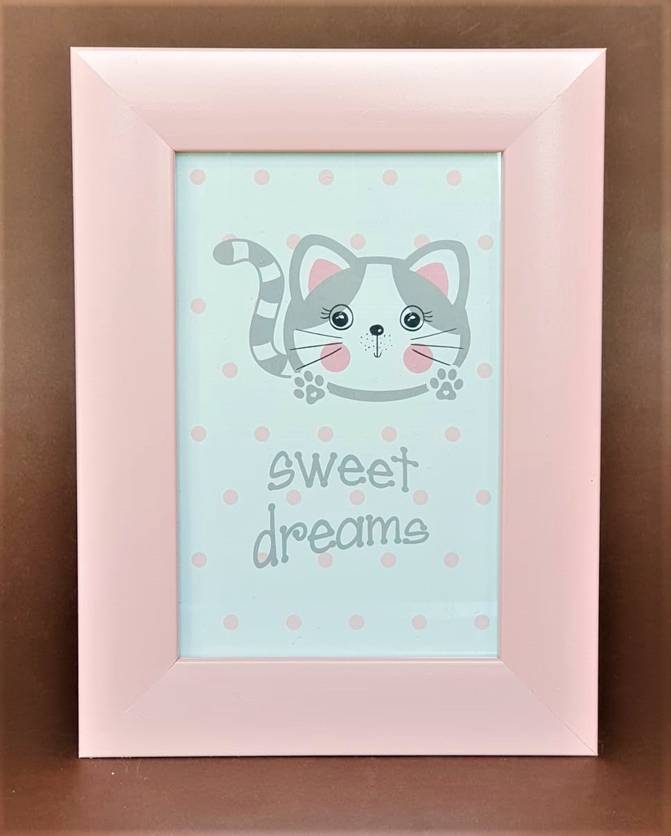 Rama foto din lemn, roz - 1 poza de 10x15cm Rama foto din lemn, roz - 1 poza de 10x15cm