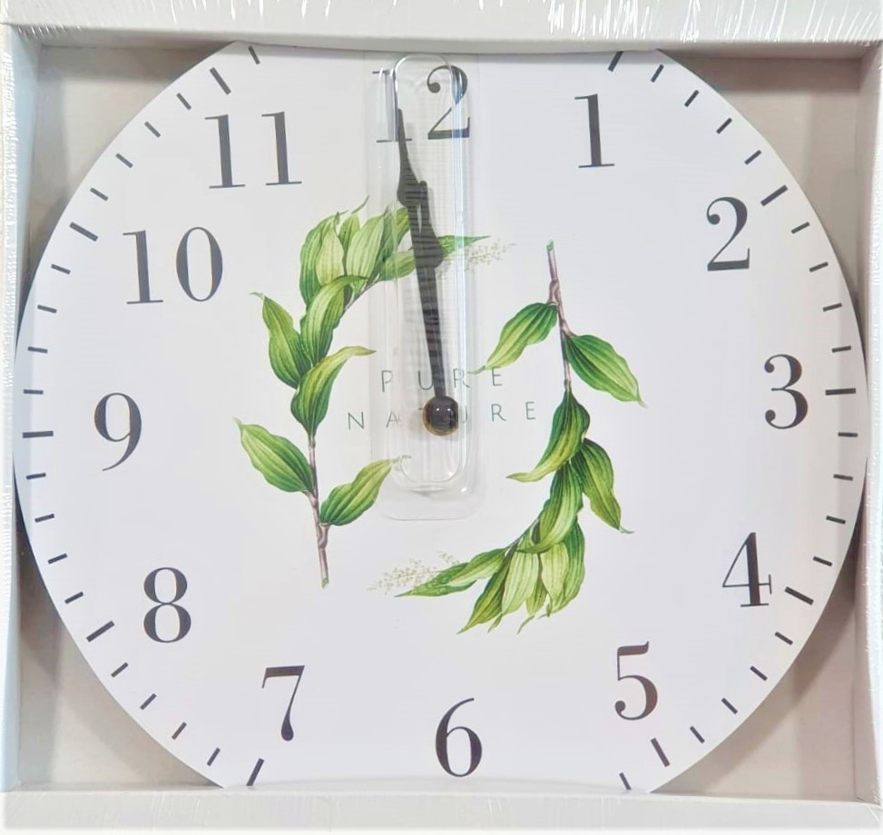 Ceas de perete rotund din lemn, alb-verde - Pure Nature (30cm) Ceas de perete rotund din lemn, alb-verde - Pure Nature (30cm)