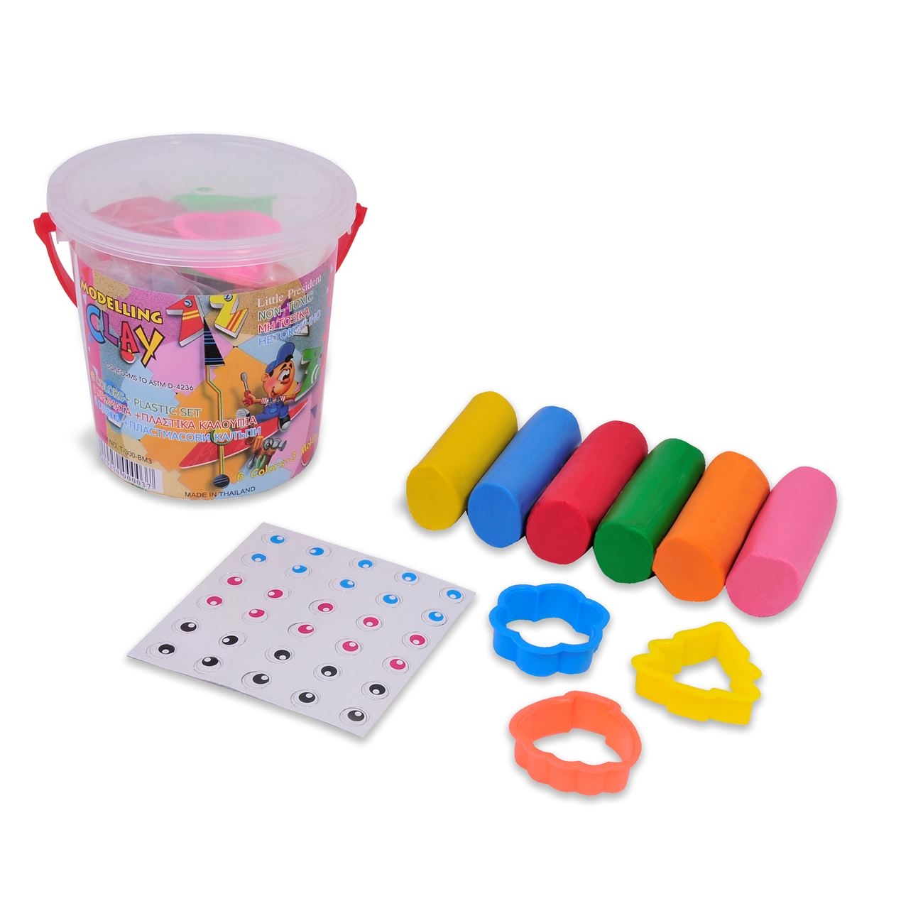 Plastilina in galeata, 6 culori + 3 matrite - Activitati pentru copii (3+) Plastilina in galeata, 6 culori + 3 matrite - Activitati pentru copii (3+)