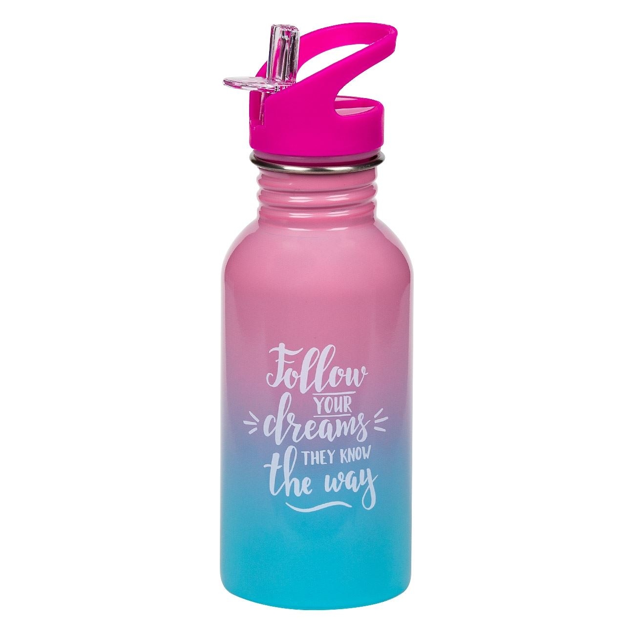 Bidonas apa, roz-turcoaz - Follow your dreams - 500 ml Bidonas apa, roz-turcoaz - Follow your dreams - 500 ml