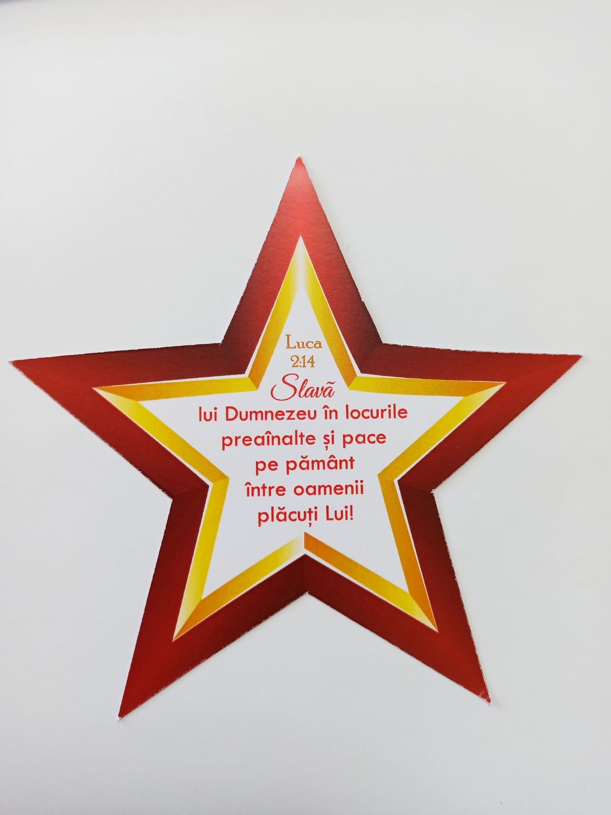 Semn de carte, stea - Luca 2:14 Semn de carte, stea - Luca 2:14