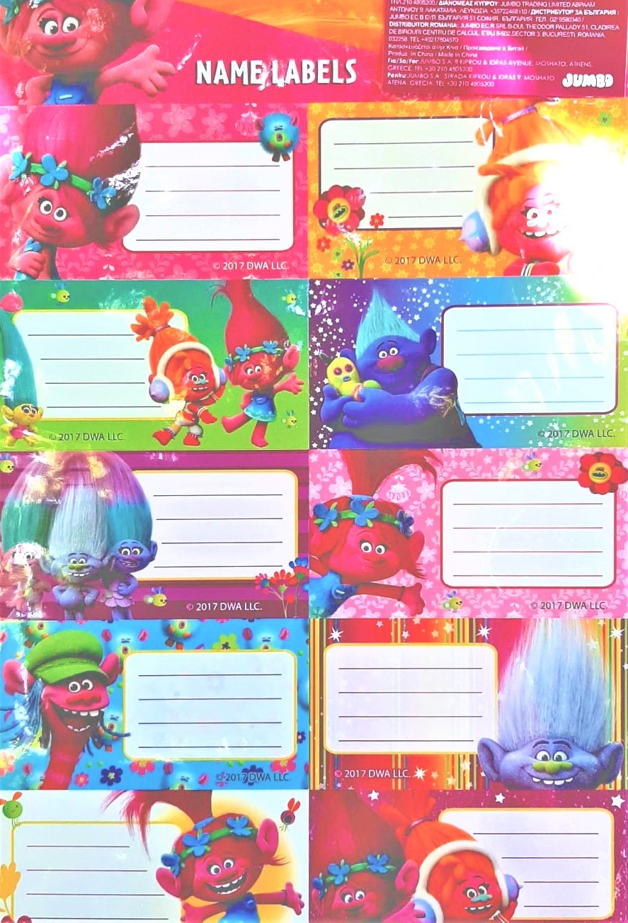 Etichete scolare - Trolls (20 buc.) Etichete scolare - Trolls (20 buc.)