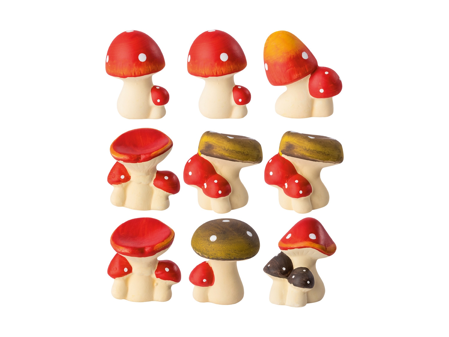 Set 9 figurine ceramice decorative - Ciuperci Set 9 figurine ceramice decorative - Ciuperci