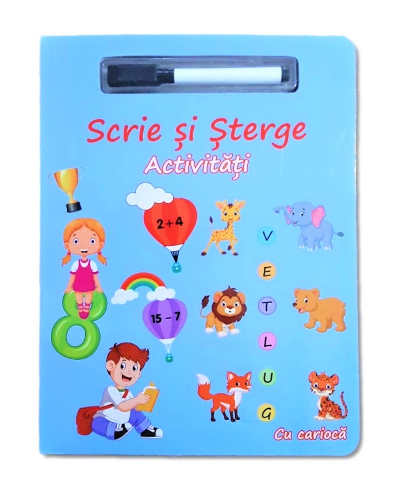 Scrie si sterge, Activitati cu carioca - Carte cu activitati pentru copii (7-10 ani) Scrie si sterge, Activitati cu carioca - Carte cu activitati pentru copii (7-10 ani)