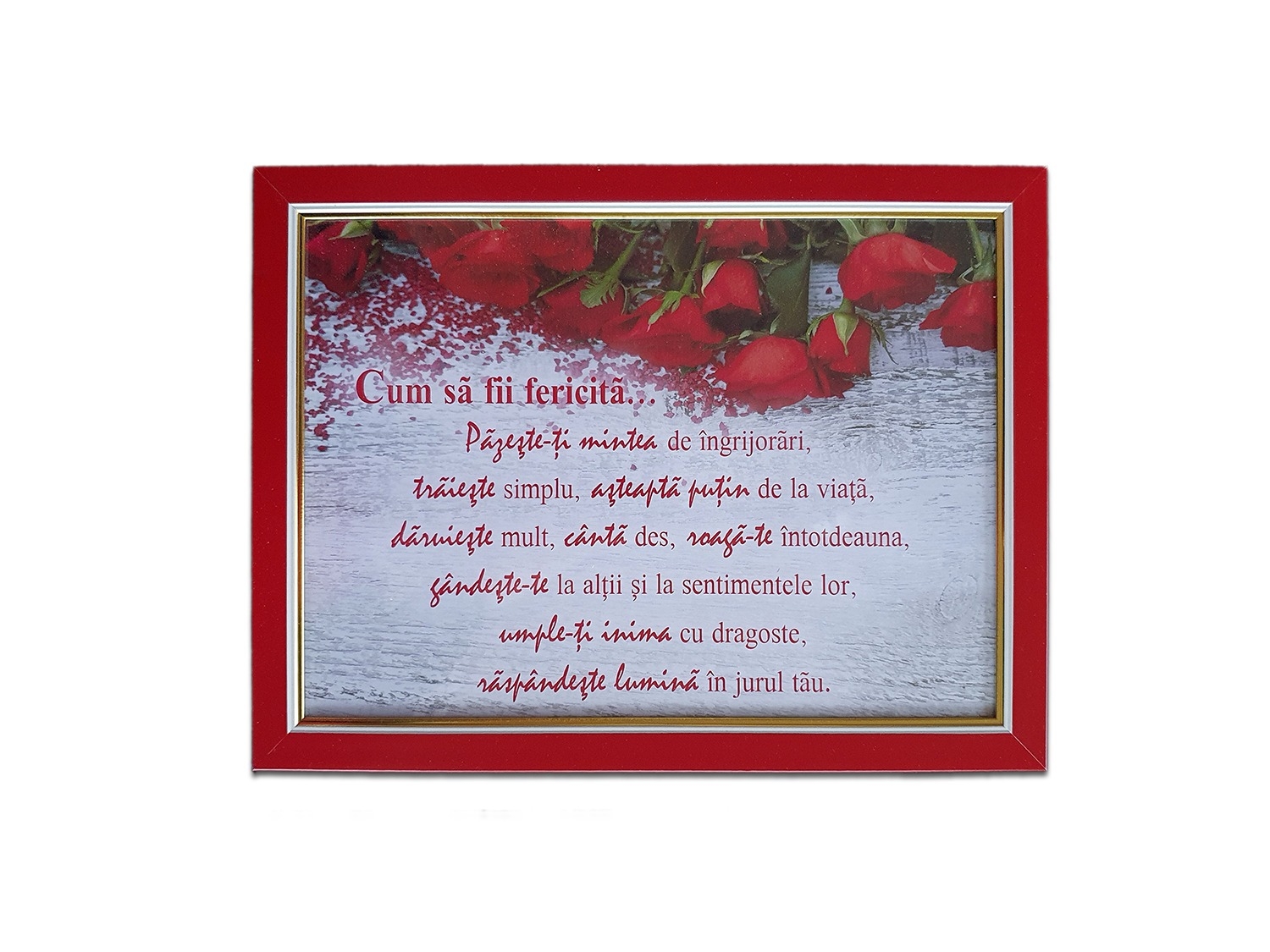 Tablou cu versete- Cum sa fii fericita (34 x 24 cm) Tablou cu versete- Cum sa fii fericita (34 x 24 cm)