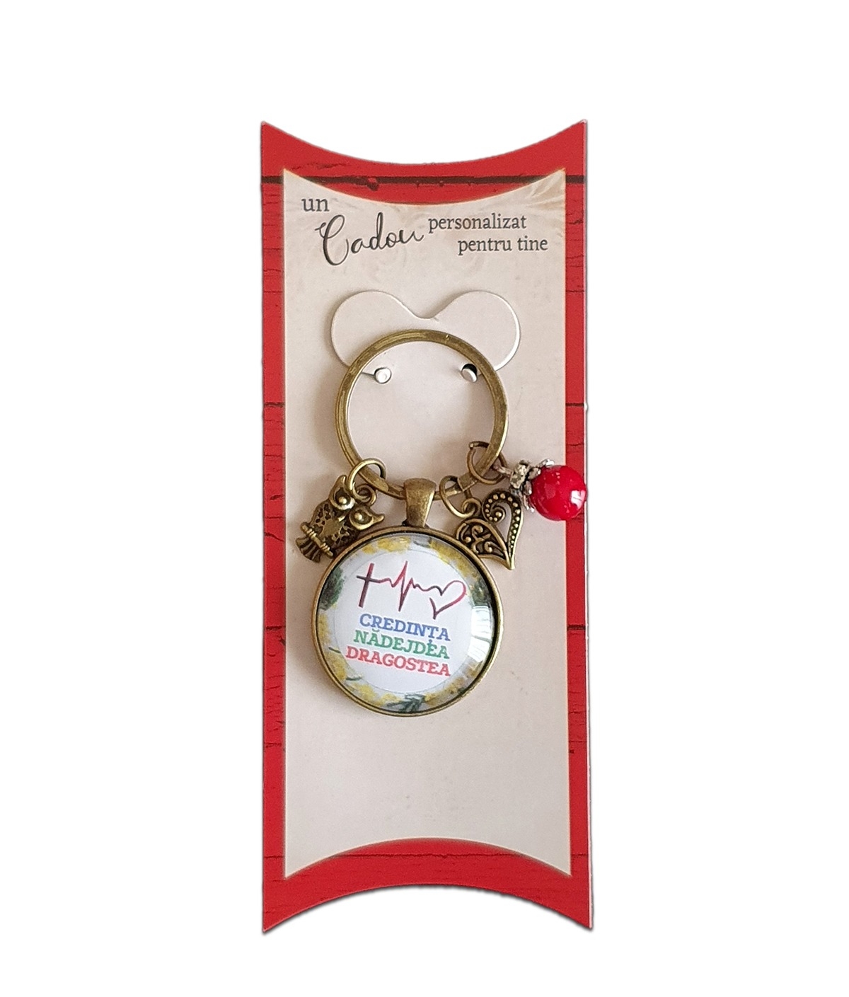 Breloc cu mesaj crestin - Credința, Nădejdea, Dragostea Breloc cu mesaj crestin - Credința, Nădejdea, Dragostea