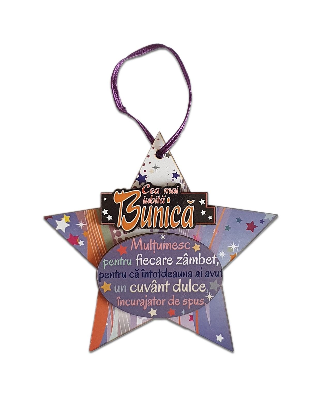 Placheta sentimentala stea - Cea mai iubita bunica Placheta sentimentala stea - Cea mai iubita bunica