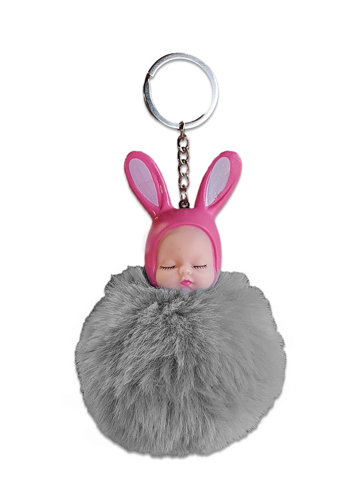 Breloc pufos - Copilas (nuanta gri) Breloc pufos - Copilas (nuanta gri)