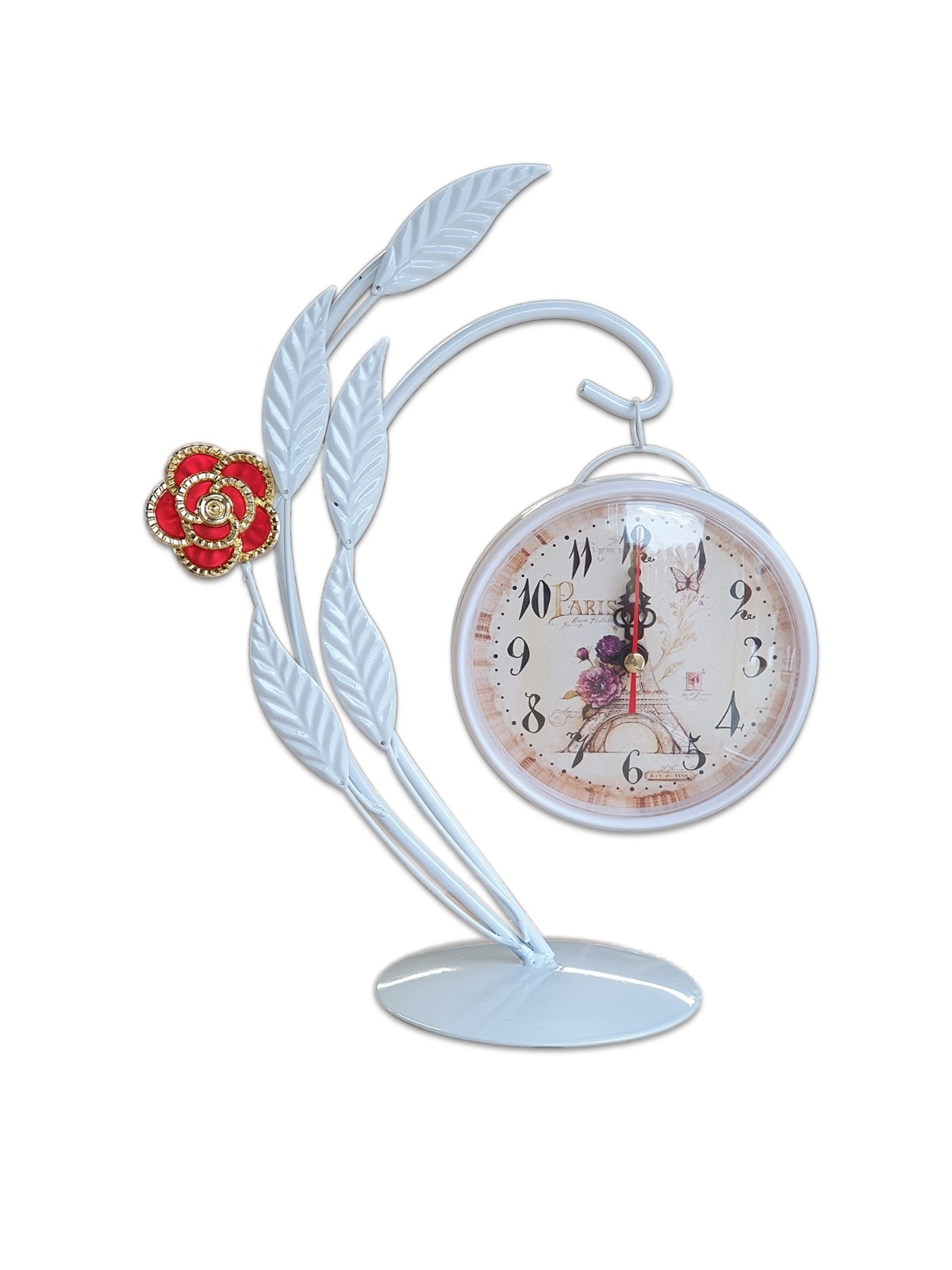 Ceas cu flori (15x25 cm) - Alb Ceas cu flori (15x25 cm) - Alb