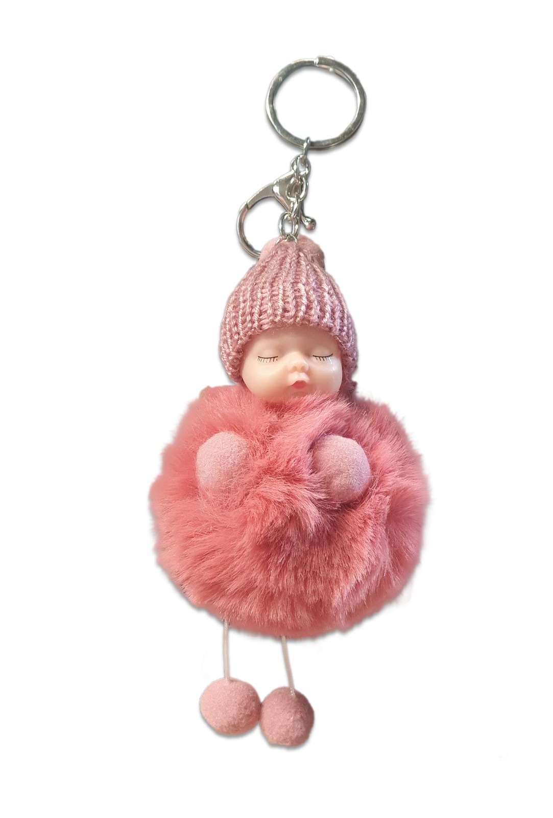 Breloc pufos - Copilas (visiniu deschis) Breloc pufos - Copilas (visiniu deschis)