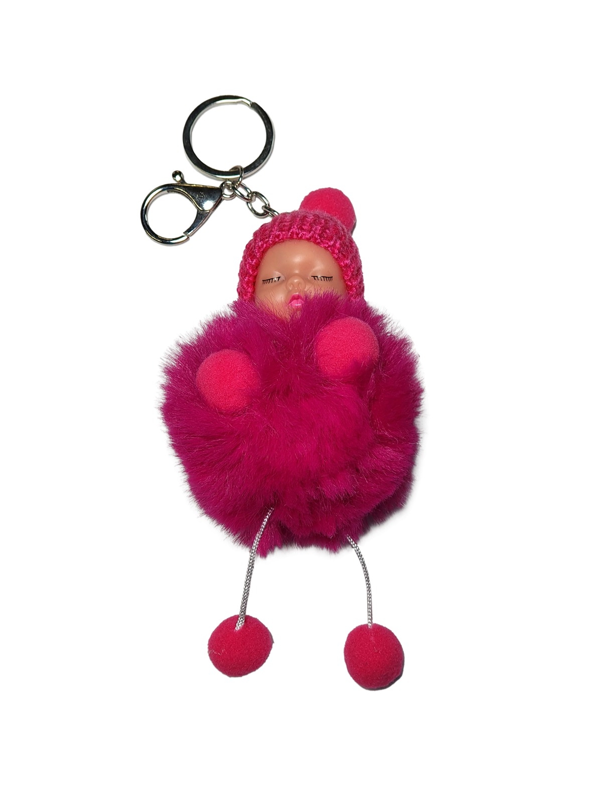 Breloc pufos - Copilas (roz ciclamen) Breloc pufos - Copilas (roz ciclamen)