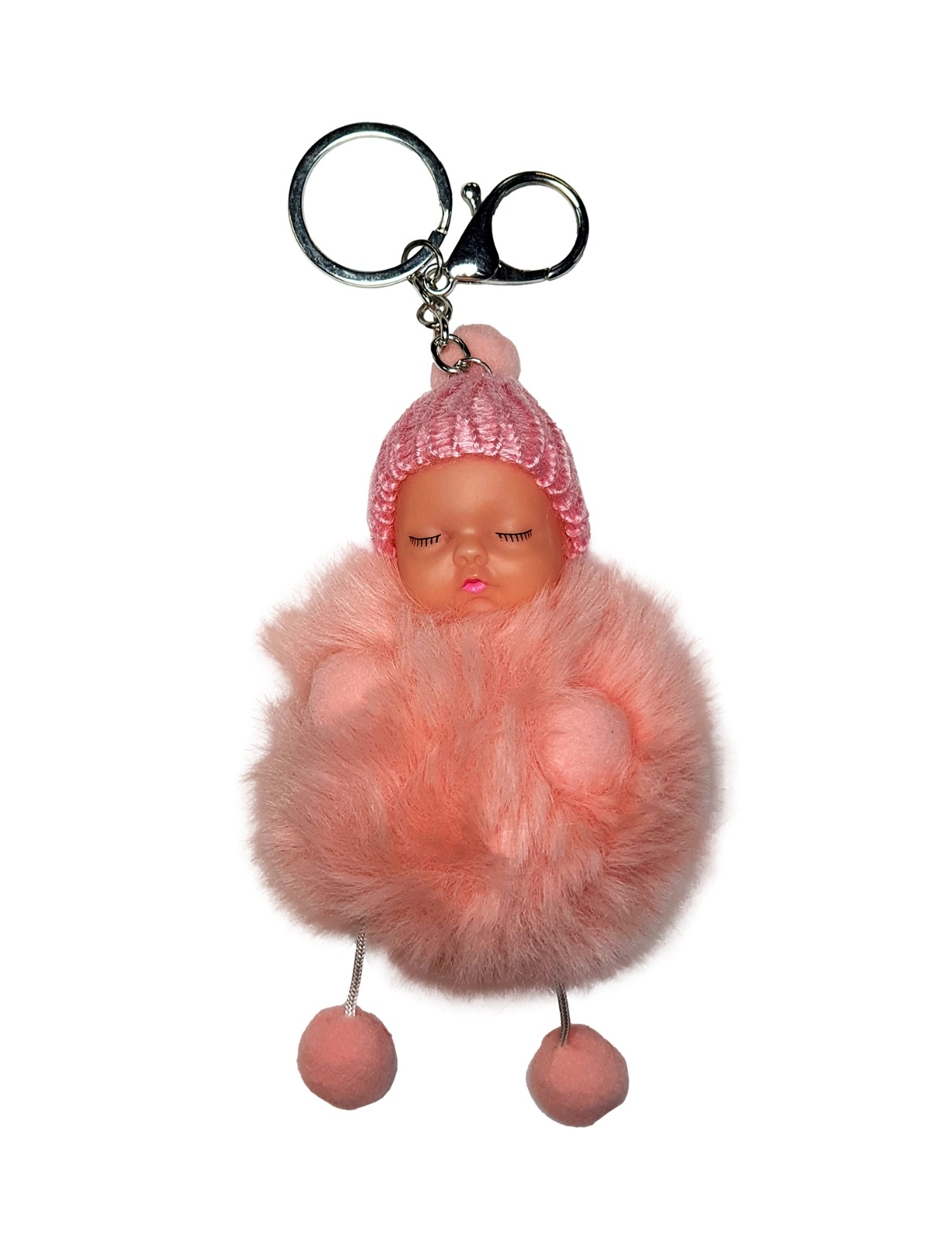 Breloc pufos - Copilas (roz piersica) Breloc pufos - Copilas (roz piersica)