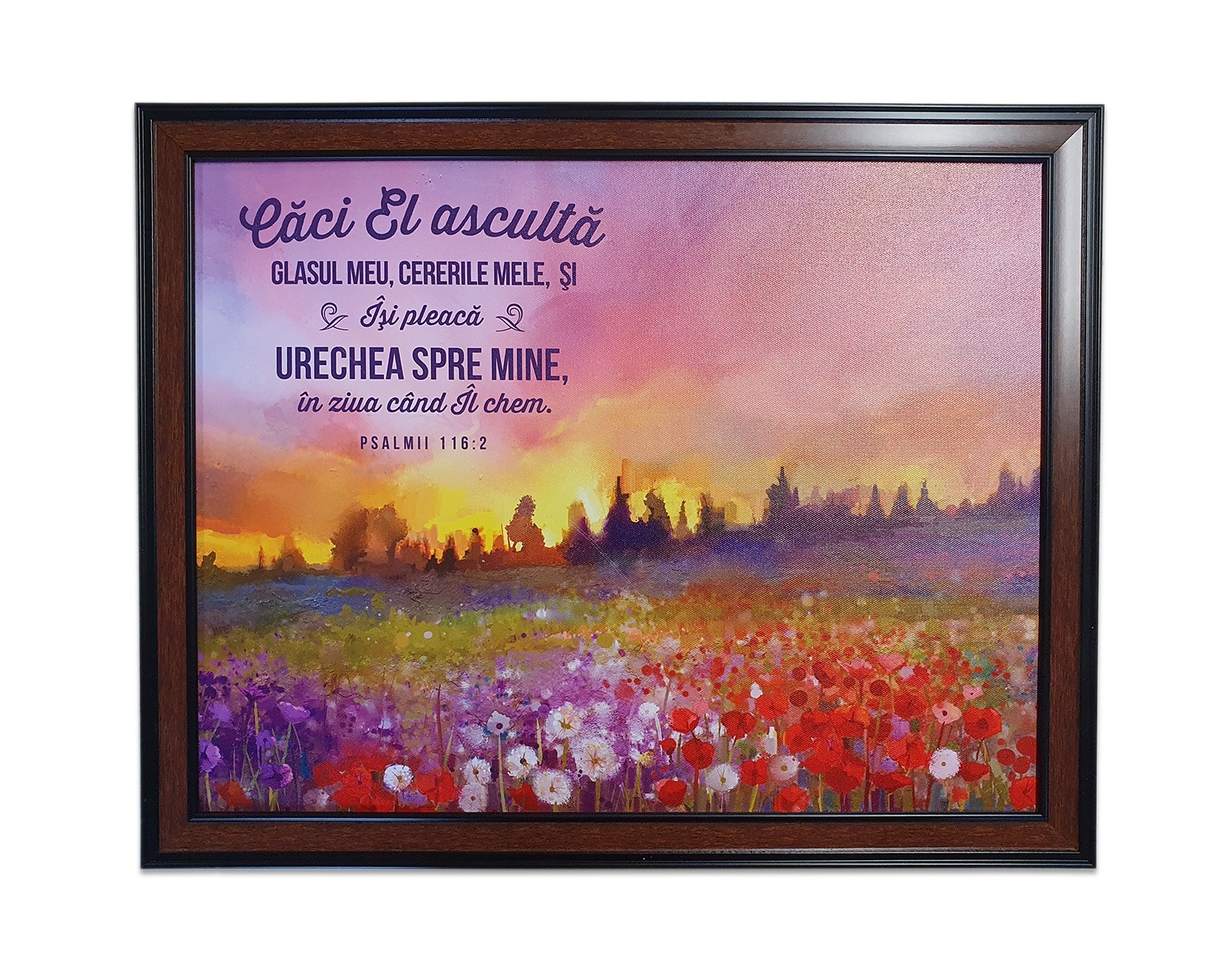 Tablou cu versete - "Caci El asculta glasul meu, cererile mele..." (50X40cm) Tablou cu versete - "Caci El asculta glasul meu, cererile mele..." (50X40cm)