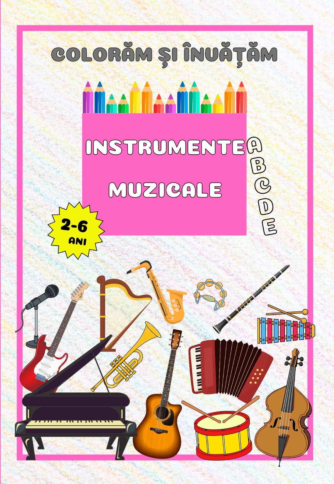 Instrumente muzicale (seria Colorăm și învățăm) - Carte de colorat