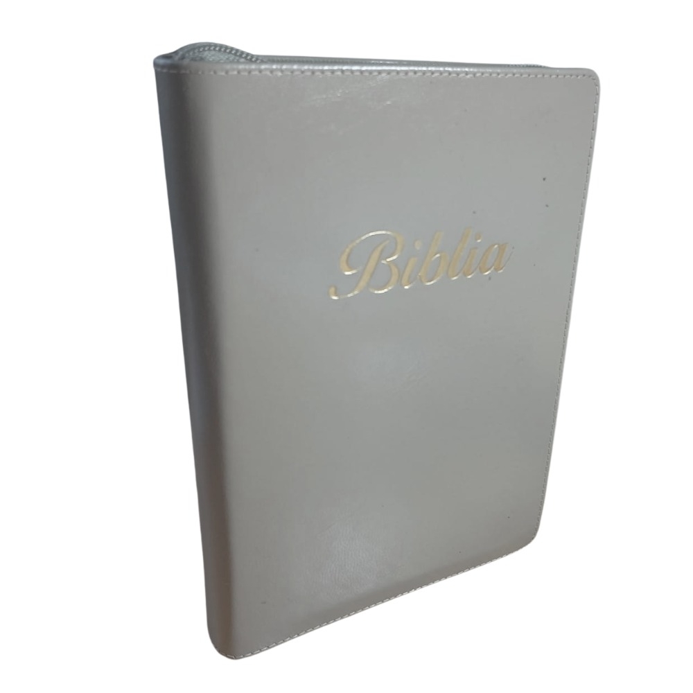 [ANTICARIAT]  Biblia marime medie, maro, piele, fermoar, margini aurii, index, cuv. lui Isus cu rosu [MAR 057 PFI]  (Produs cu defect)