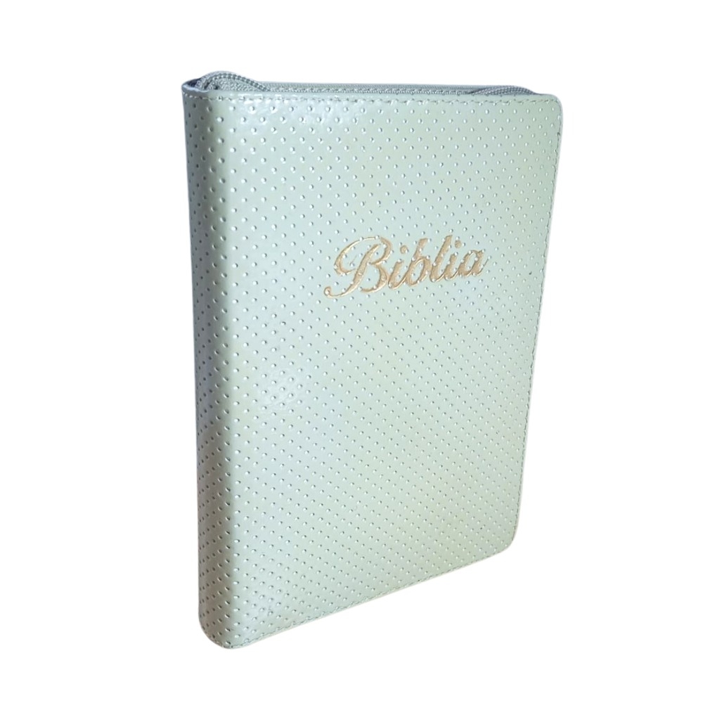 [ANTICARIAT]  Biblia marime medie, verde, piele, fermoar, margini aurii, index, cuv. lui Isus cu rosu [MAR 057 PFI]  (Produs cu defect)