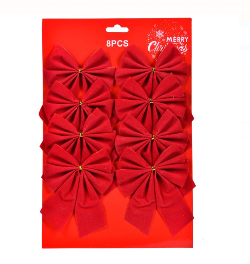 Ornament pom de Craciun - Fundite rosii 12 cm (8 buc.) Ornament pom de Craciun - Fundite rosii 12 cm (8 buc.)