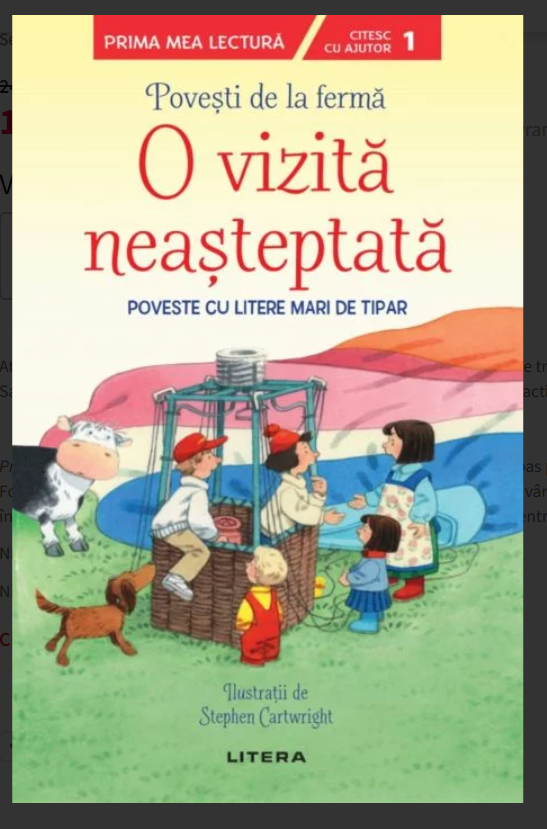 Povesti de la ferma - O vizita neasteptata - Poveste cu litere mari de tipar Povesti de la ferma - O vizita neasteptata - Poveste cu litere mari de tipar