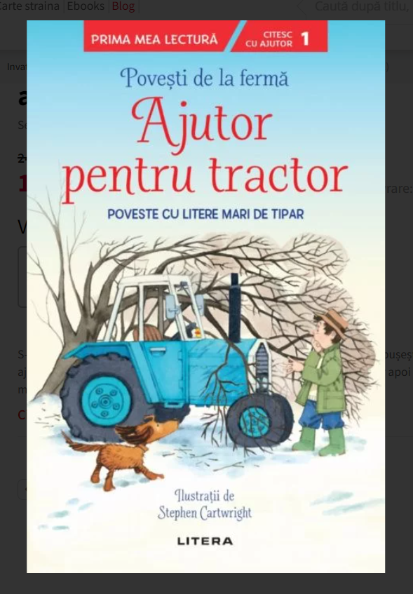 Povesti de la ferma - Ajutor pentru tractor - Poveste cu litere mari de tipar Povesti de la ferma - Ajutor pentru tractor - Poveste cu litere mari de tipar