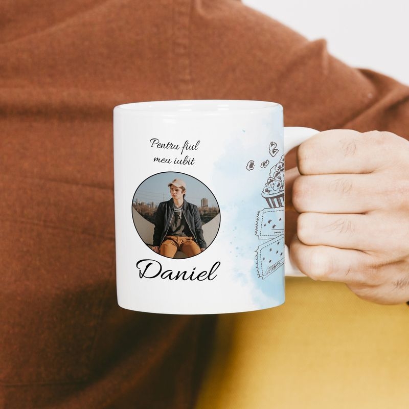 Cană personalizată cu poză și nume – Fiu Cană personalizată cu poză și nume – Fiu