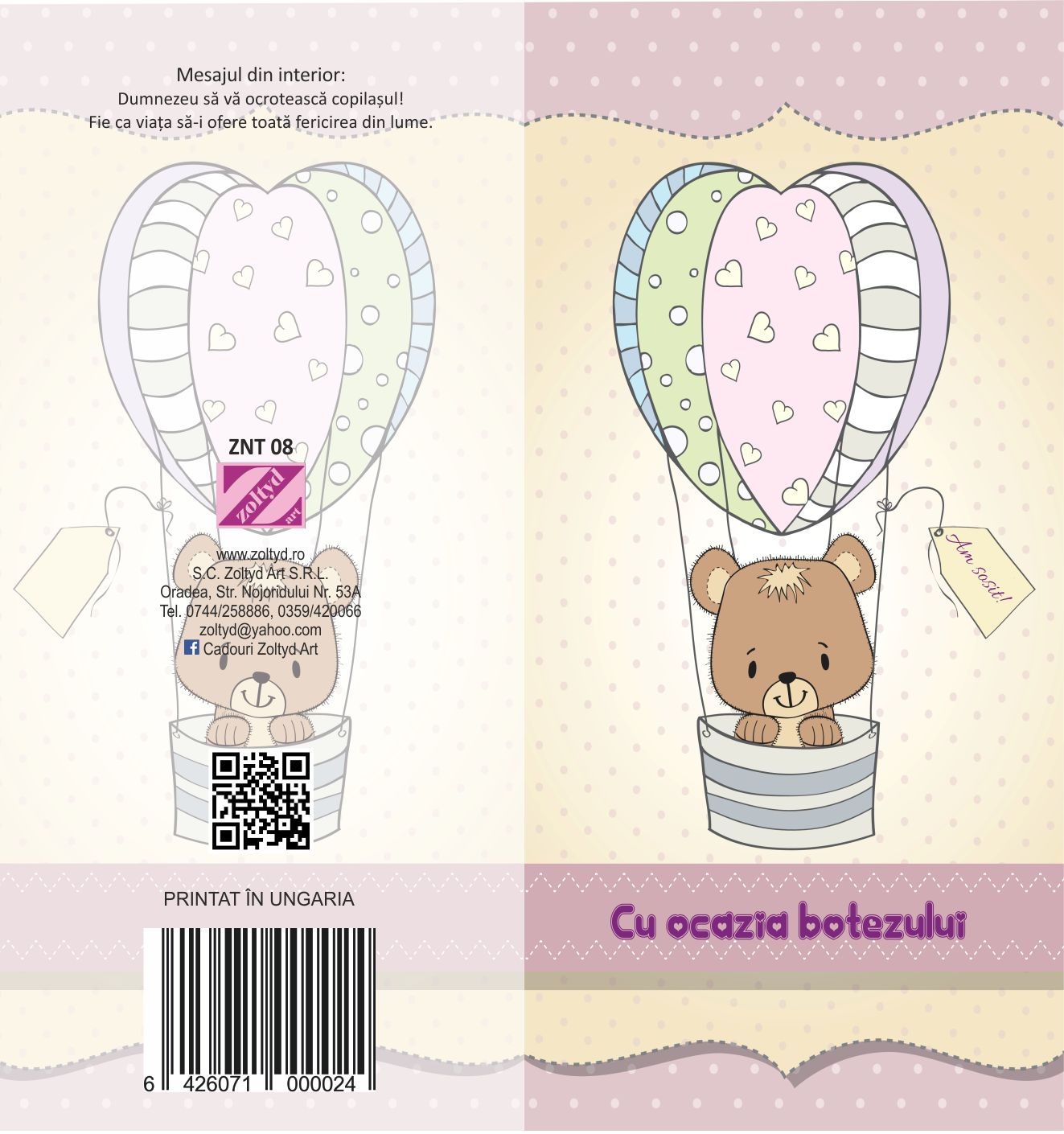 Felicitare - Cu ocazia botezului - Dumnezeu sa va ocroteasca copilasul Felicitare - Cu ocazia botezului - Dumnezeu sa va ocroteasca copilasul