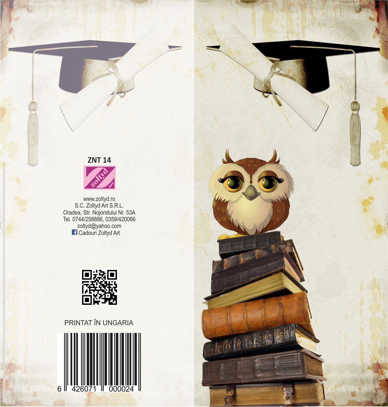 Felicitare - Absolvire, Model cu bufnita Felicitare - Absolvire, Model cu bufnita