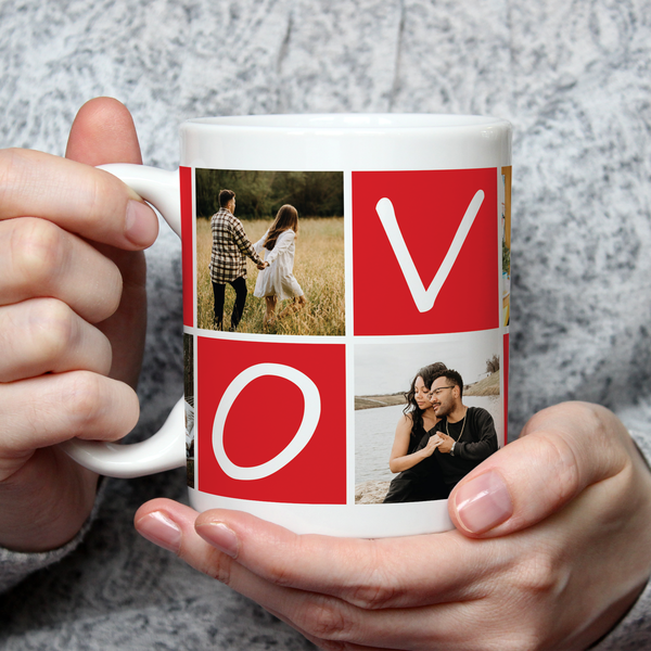 Cană personalizată cu 4 poze – Iubit/ă Cană personalizată cu 4 poze – Iubit/ă